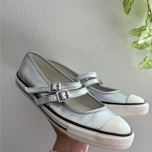 Converse Silver Mary Jane Flats